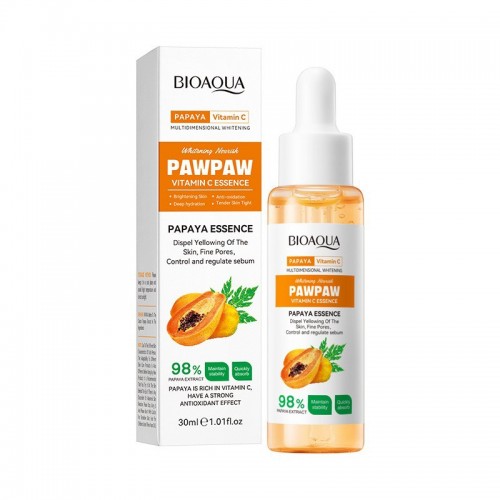 Выравнивающая сыворотка для лица с экстрактом папайи и витамином С BIOAQUA Pawpaw, 30 мл.